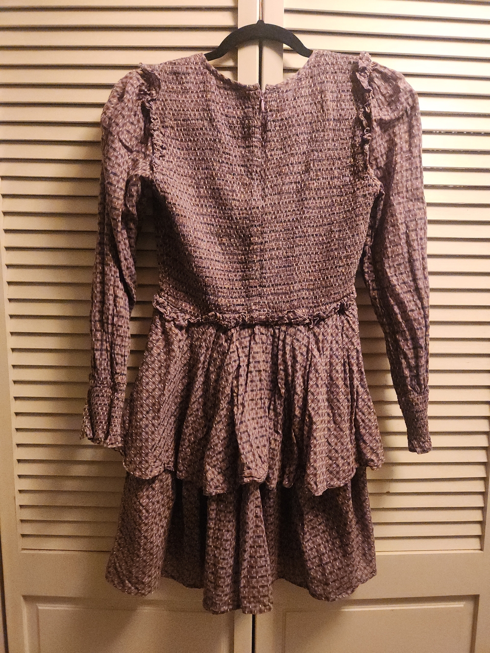 Christy Dawn Cecelie Tiered Long-Sleeve Dress Purple Winter Garden - Picture 7 of 7